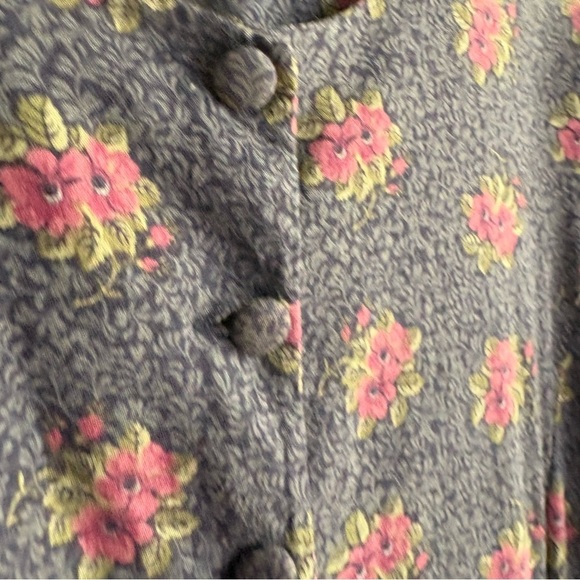 LAURA ASHLEY Vintage 80s Long Sleeve Floral Button Down Puff Shoulder Midi Dress - Picture 11 of 17